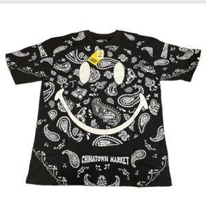 NWT CHINATOWN MARKET SMILEY x YG 4HUNNID PAISLEY BLACK T-SHIRT Small